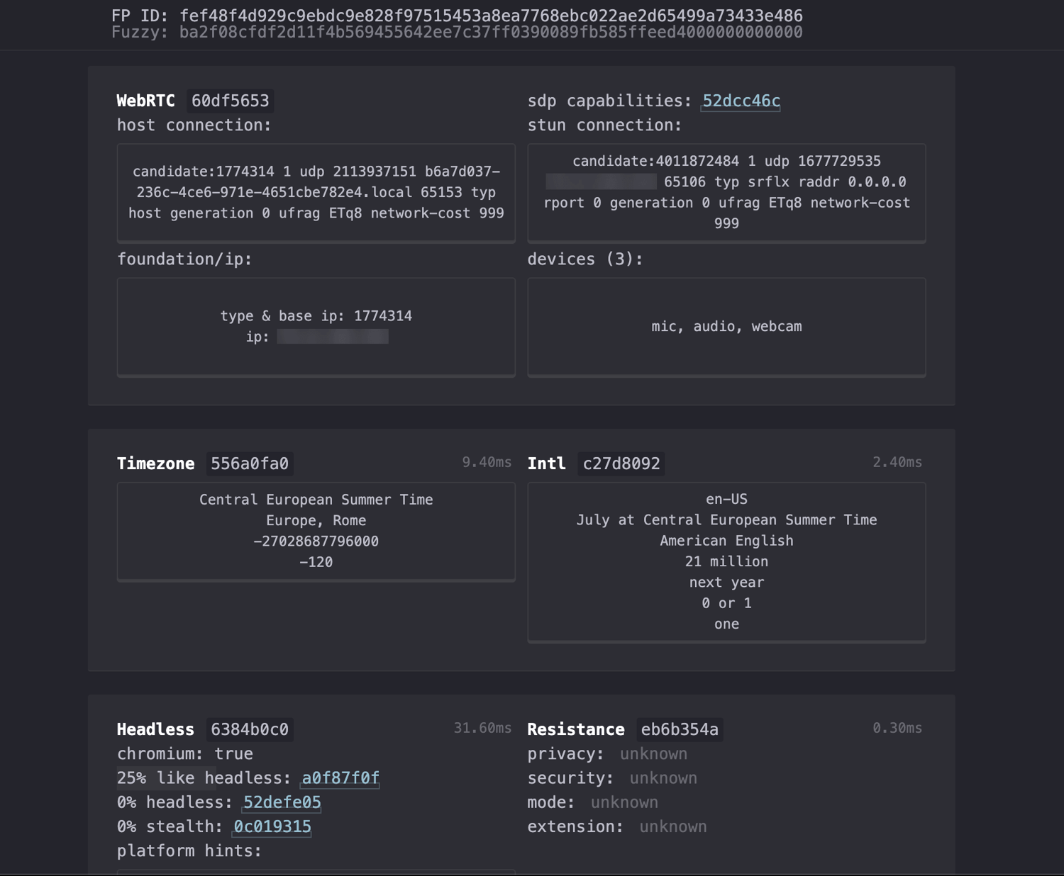 Multilogin on CreepJS, 0% headless, 0% stealth, real Apple GPU at high confidence