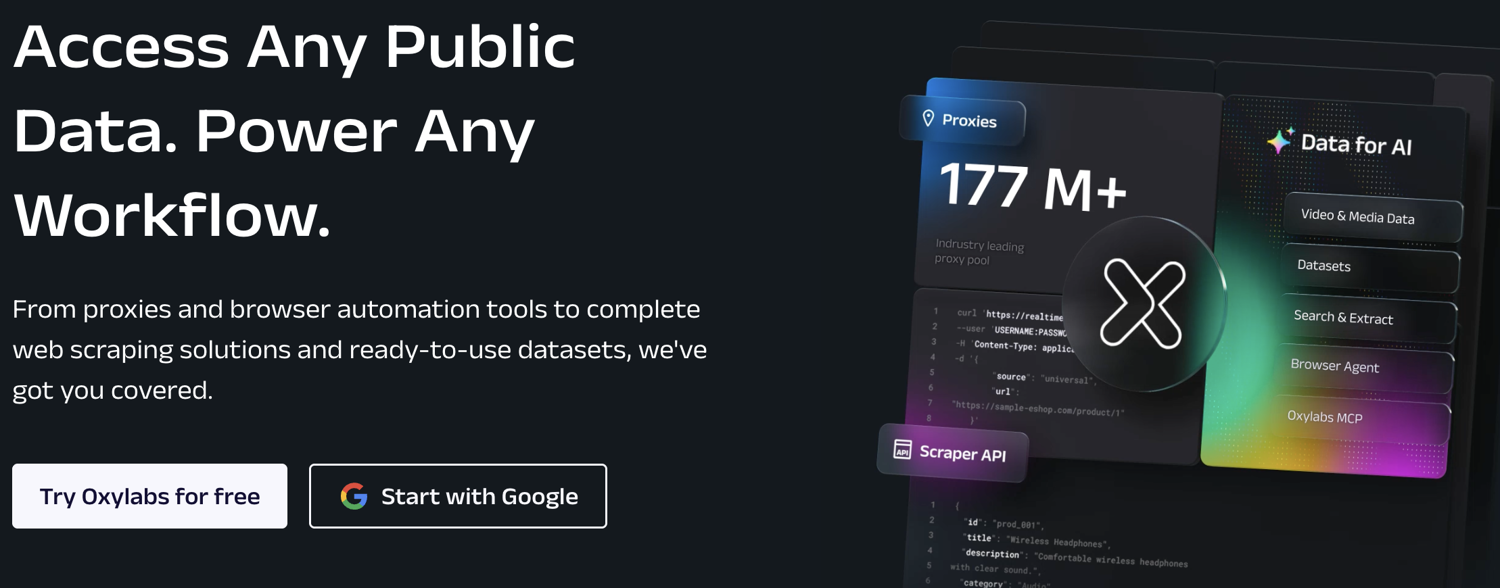 Oxylabs Google News scraping API