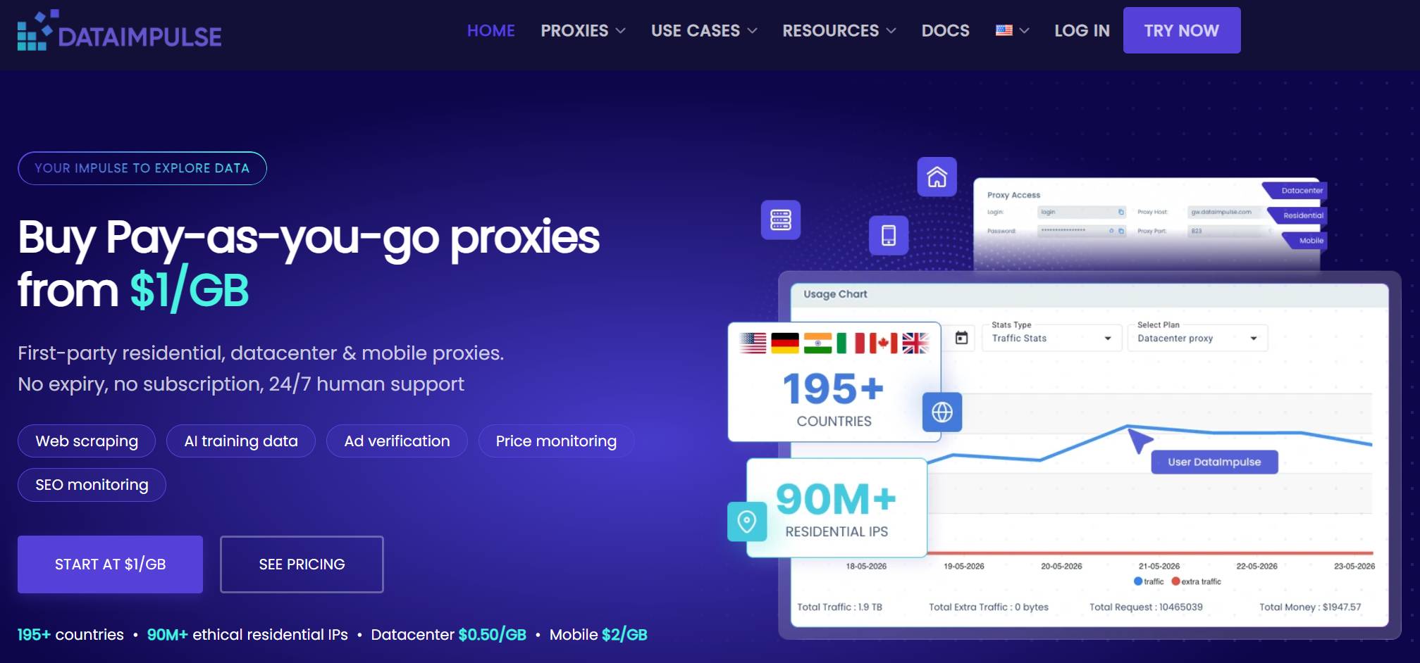DataImpulse homepage