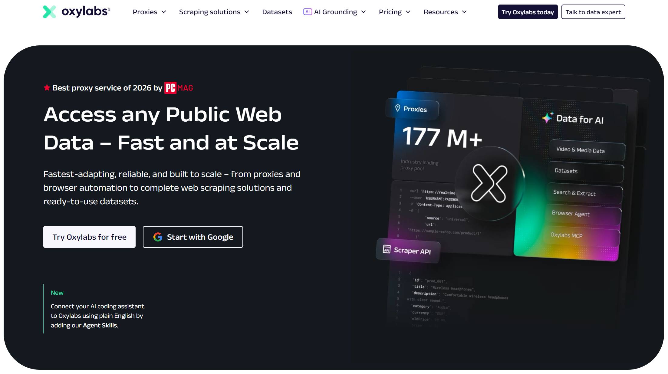 Oxylabs homepage