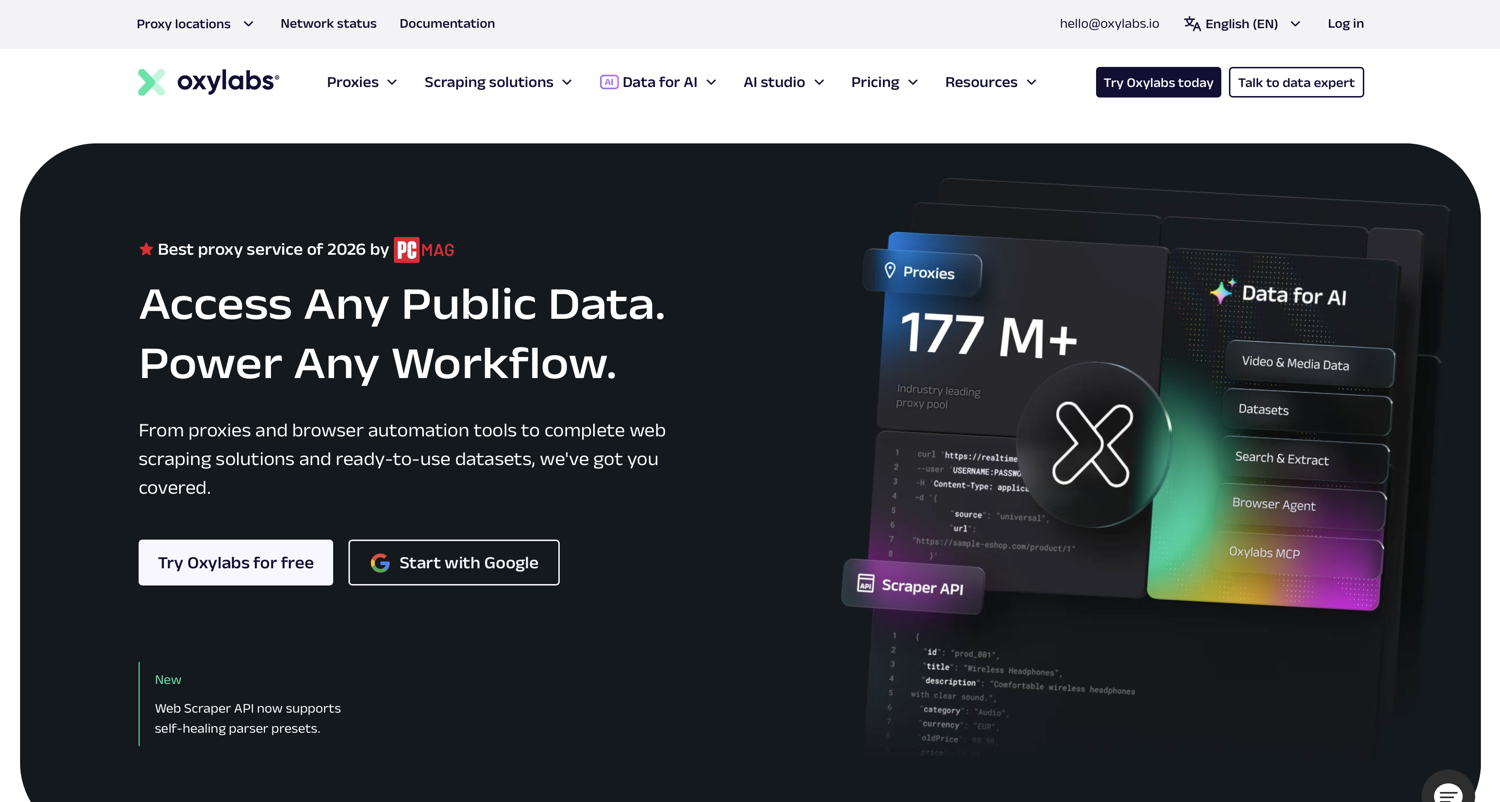 Oxylabs Web Scraper API dashboard