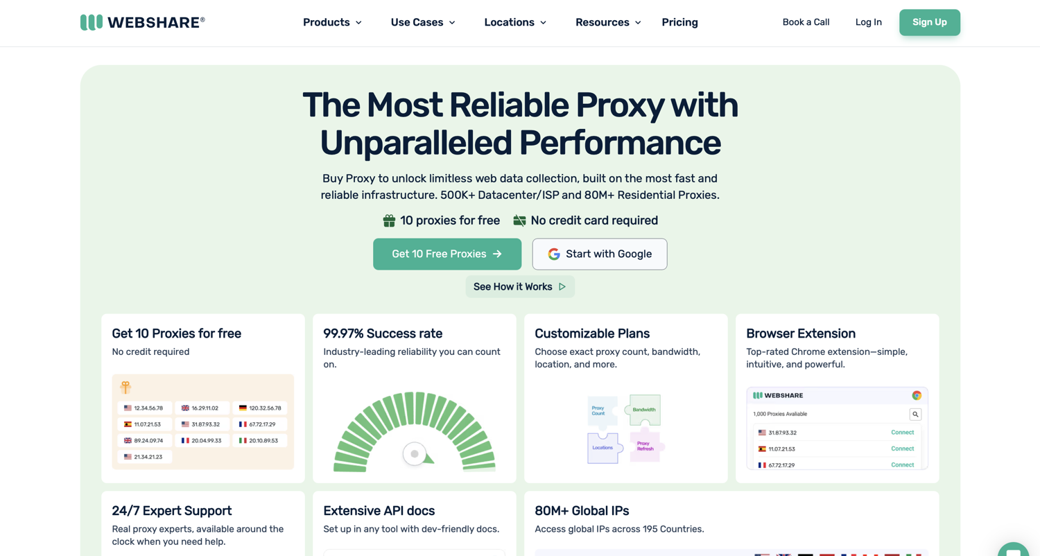 Webshare proxy dashboard