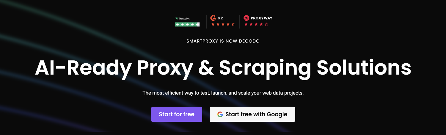 Decodo residential proxy dashboard