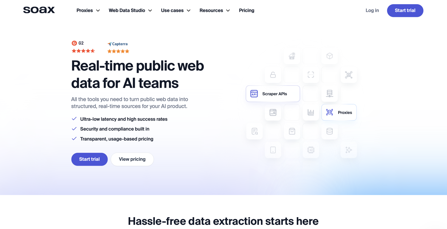 SOAX homepage