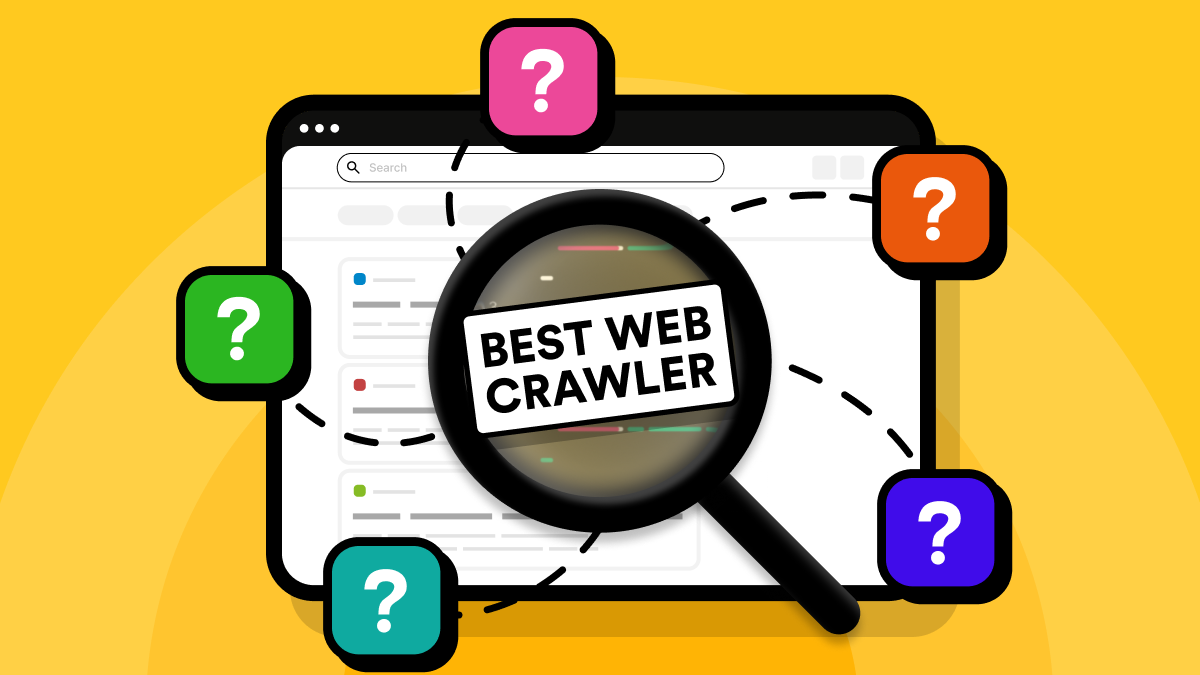 Best sitemap crawlers in 2026, illustrated by a magnifying glass over a list of crawled web pages