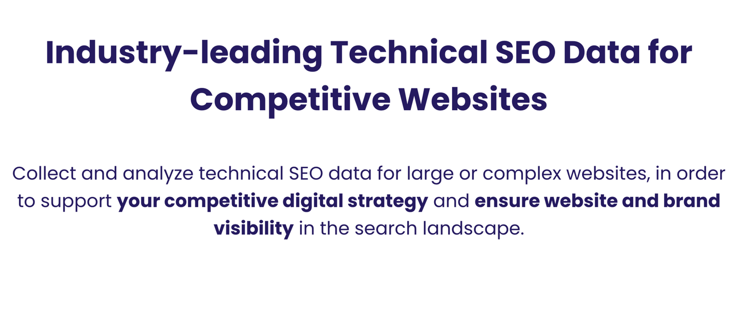 Oncrawl homepage describing technical SEO data collection for large and complex websites
