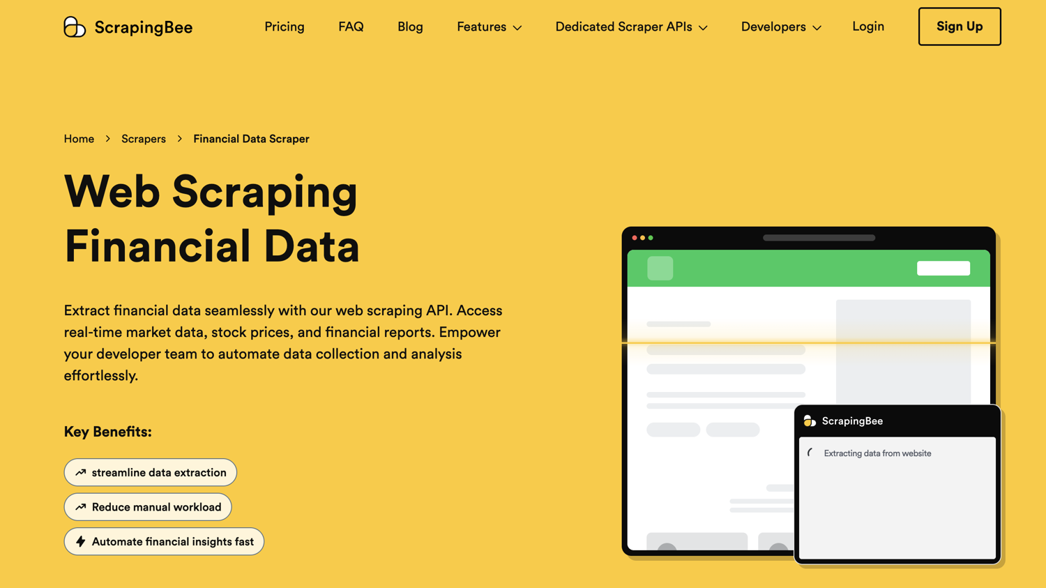 Web scraping financial data