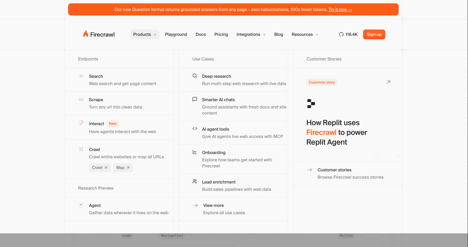 Firecrawl homepage
