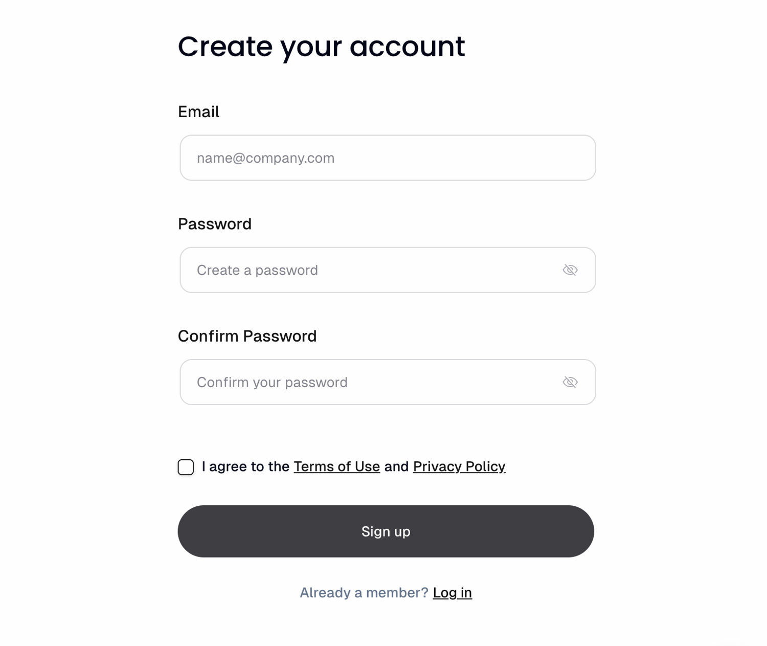 AutoGPT create your account form with email and password fields