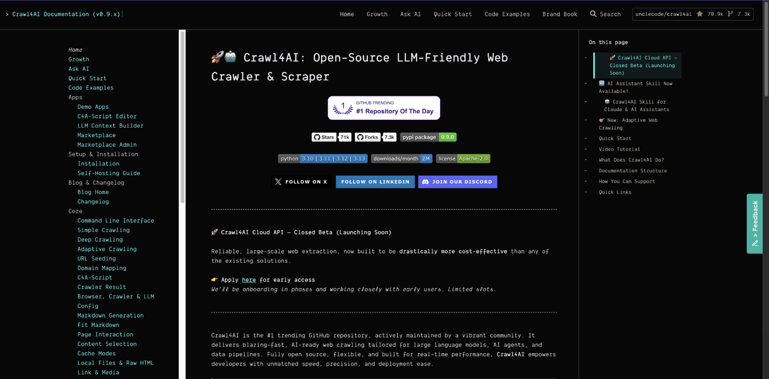 Crawl4AI GitHub repository star count