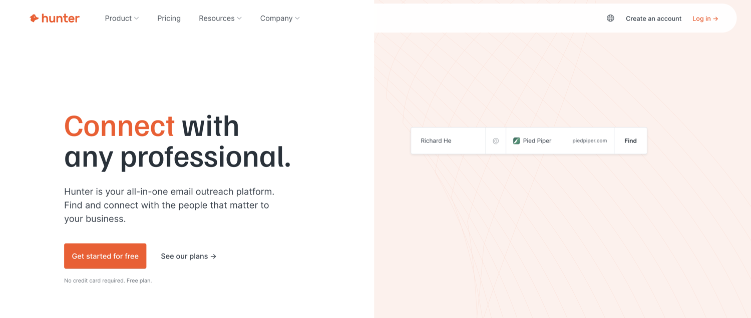 Hunter.io domain email finder
