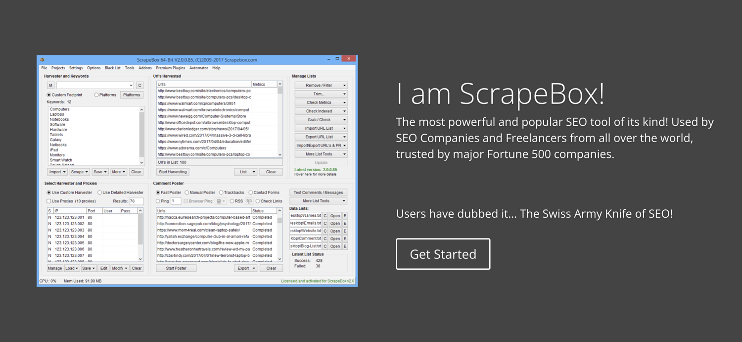 ScrapeBox bulk email scraper