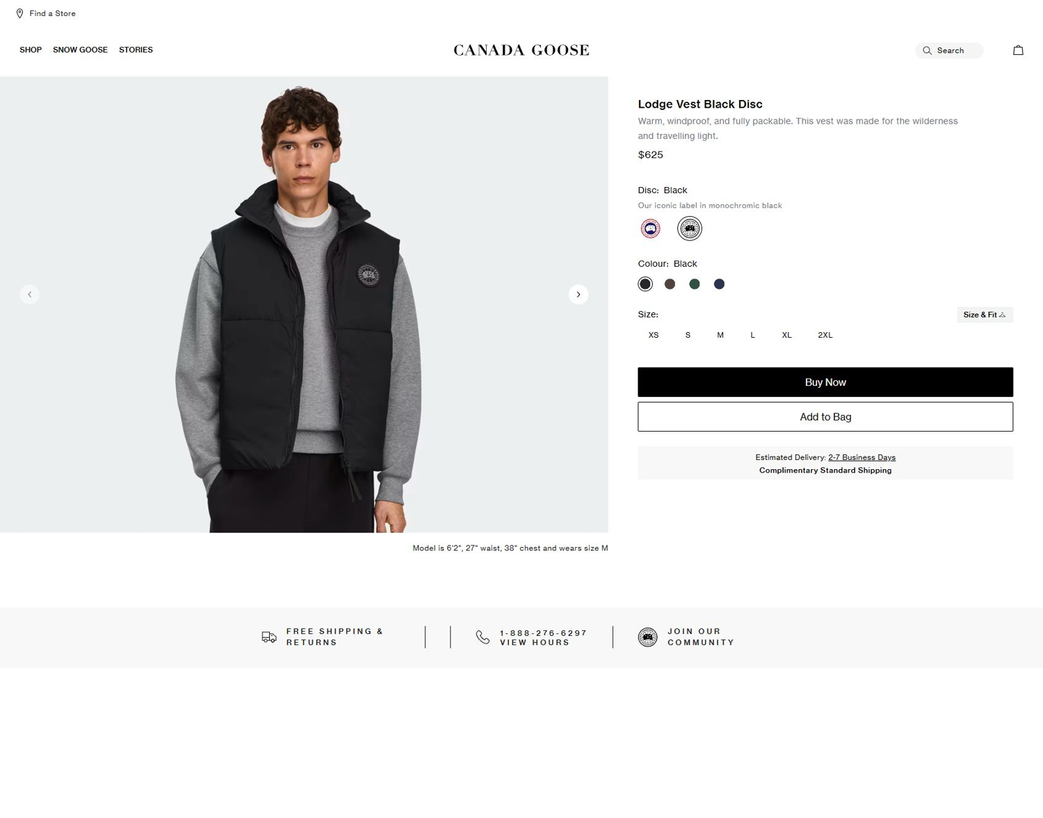 Screenshot of the Canada Goose product page after Nodriver solves Kasada's challenge