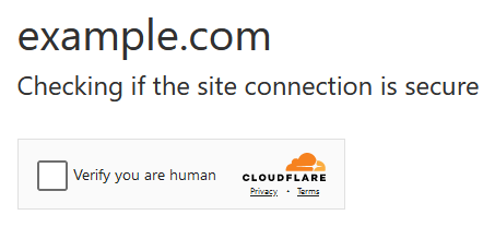 Cloudflare Turnstile checkbox
