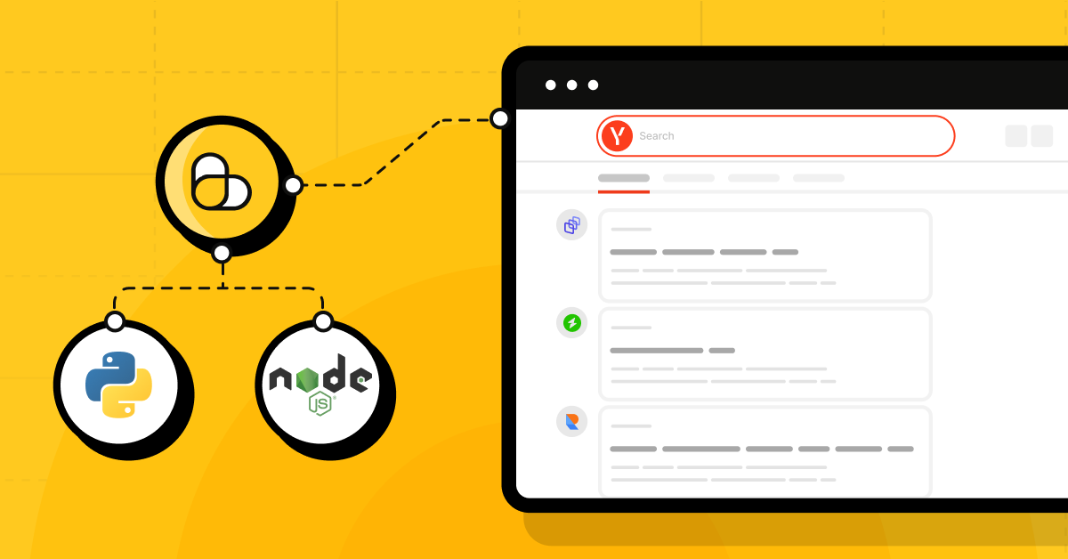 How to Scrape Yandex Search Results: Python & Node.js blog post cover