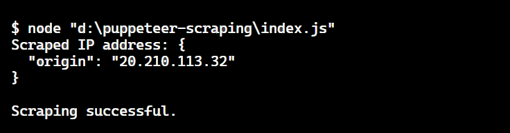 scraped ip address with puppeteer