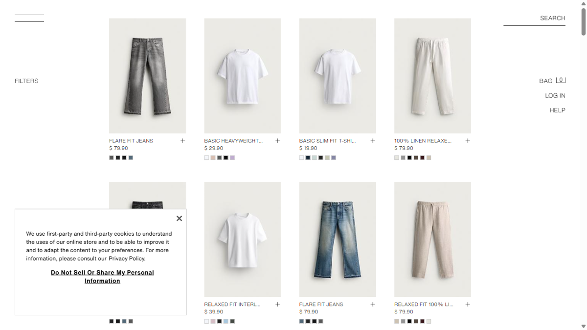 The screenshot stored in “zara-page.png”