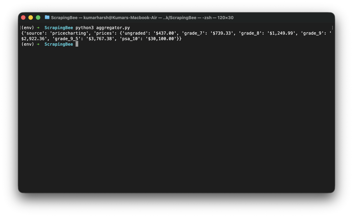 Aggregator run results