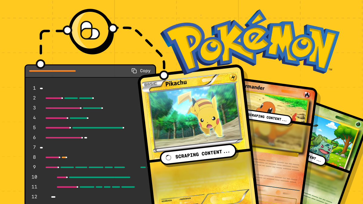 Pokemon cards with price data overlay