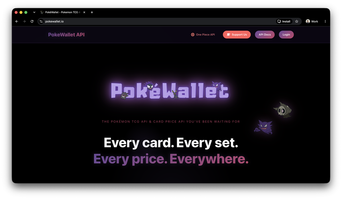pokewallet.io homepage