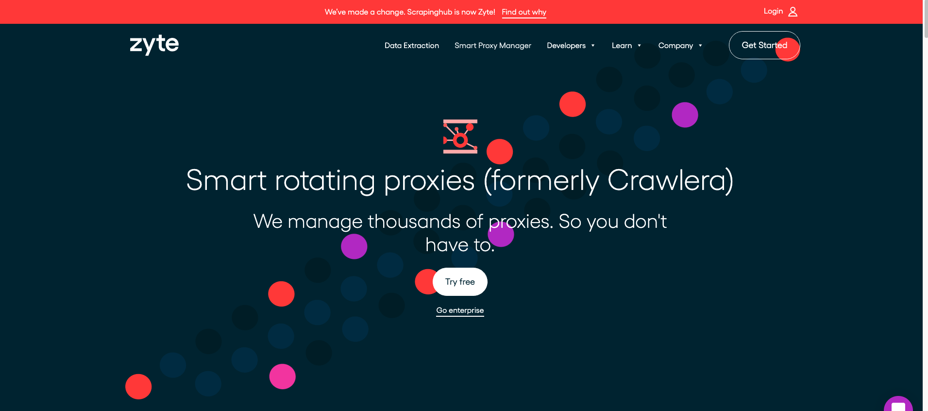 Crawlera homepage
