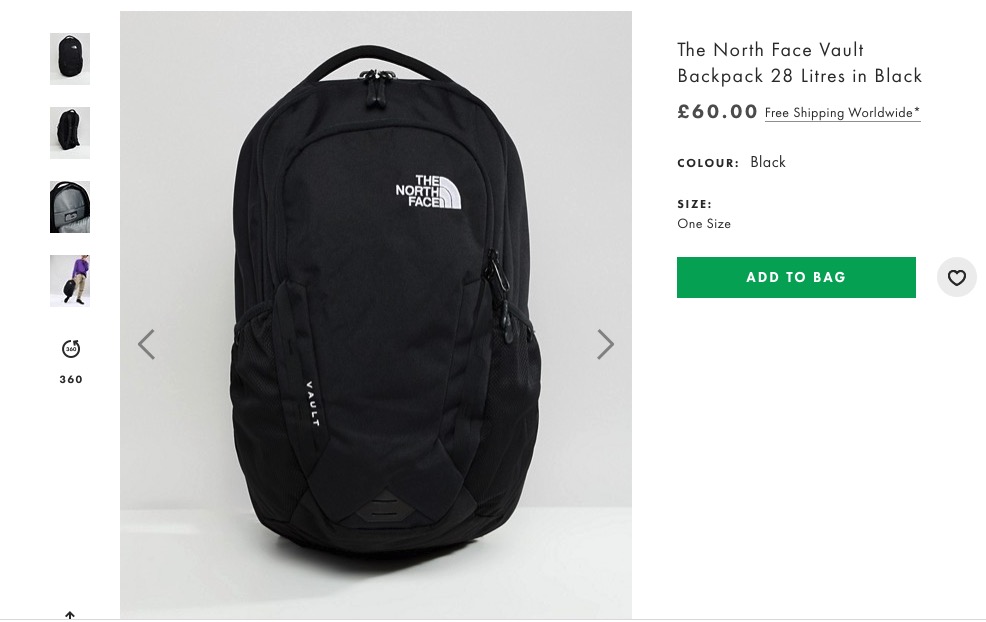 The North Face back pack