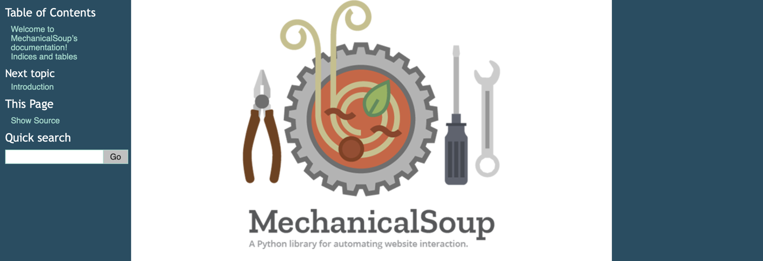 MechanicalSoup Python browser simulation library
