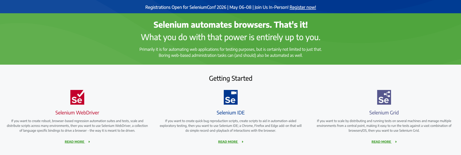 Selenium browser automation framework