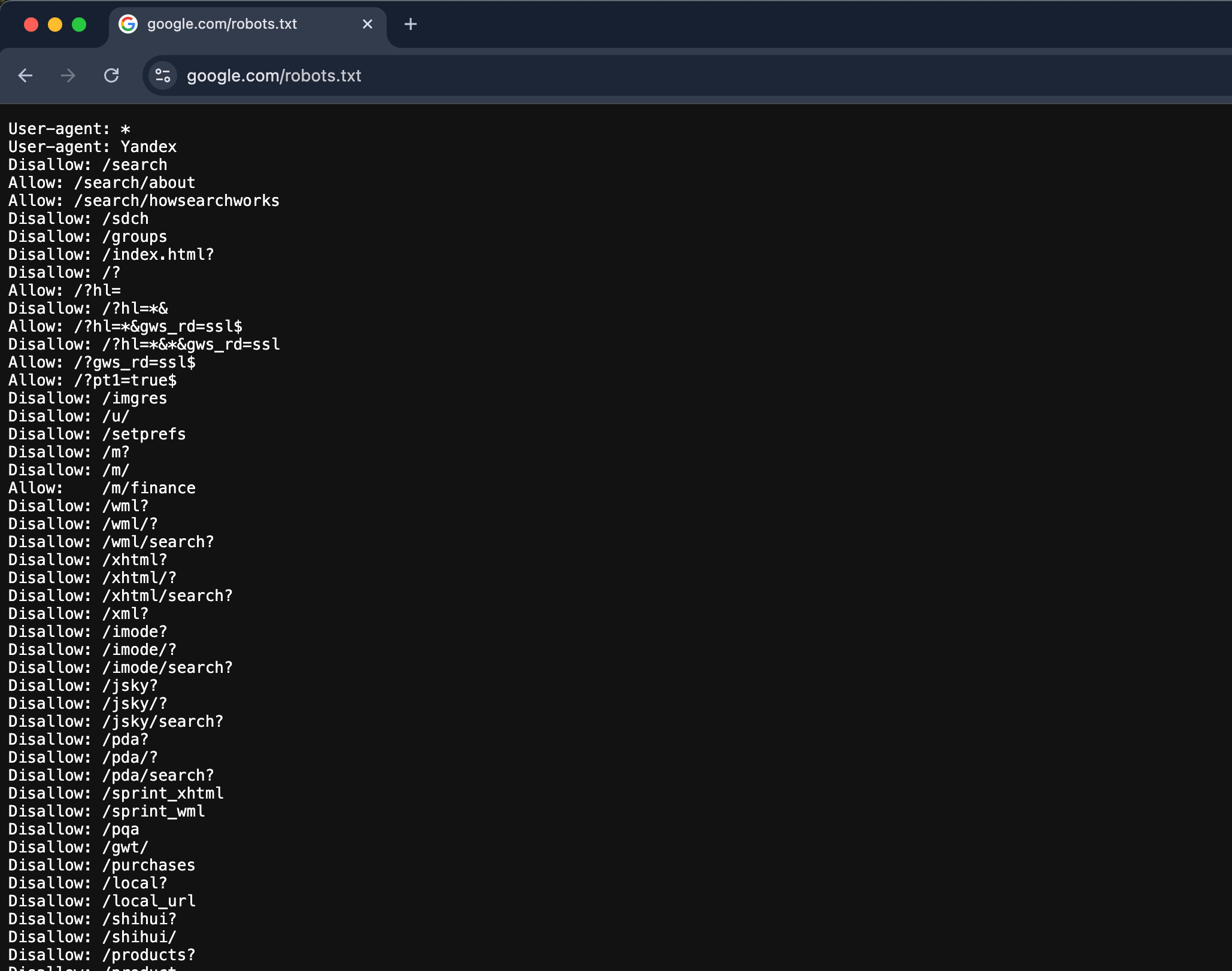 Robots.txt file