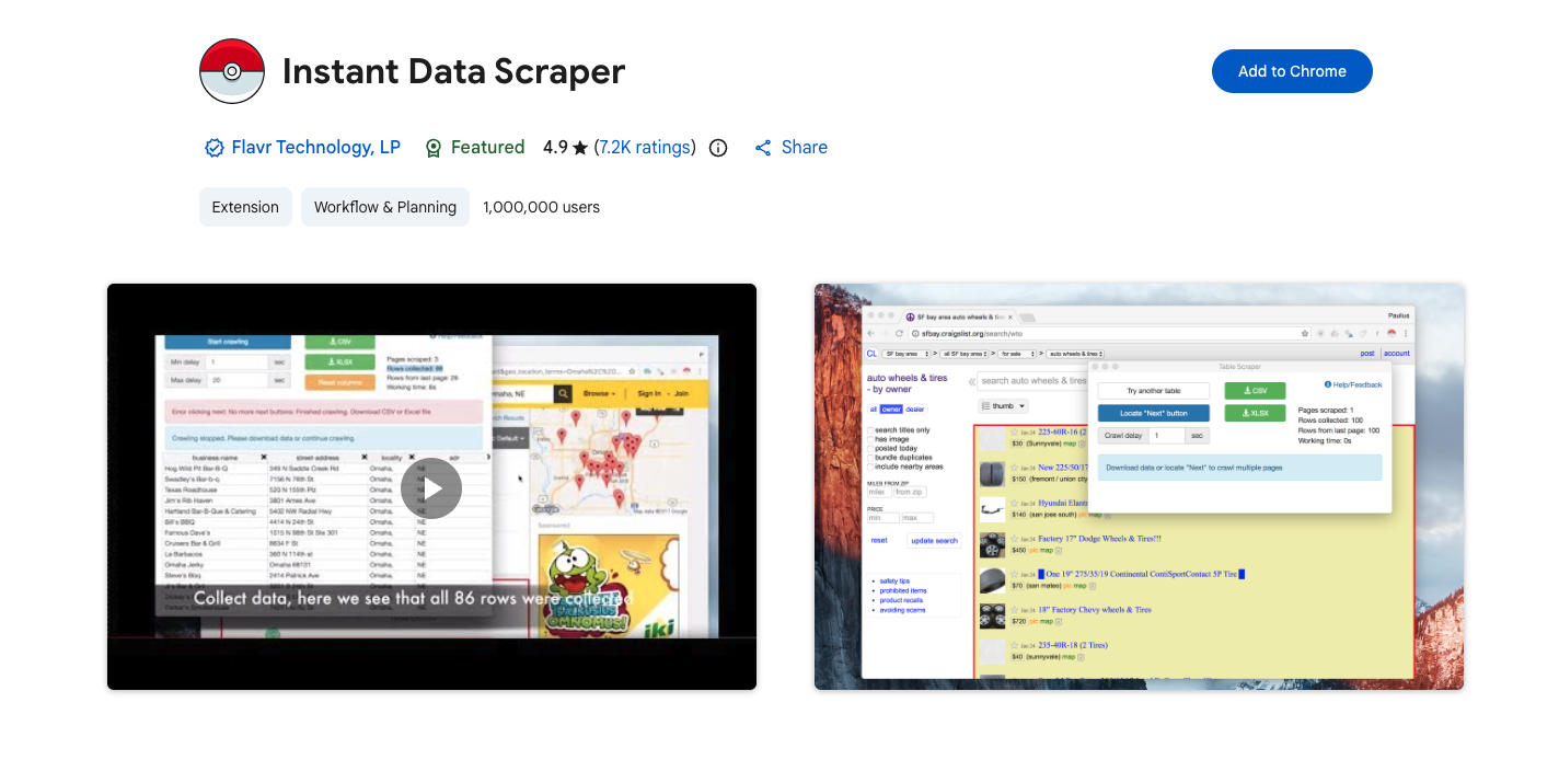 Instant Data Scraper