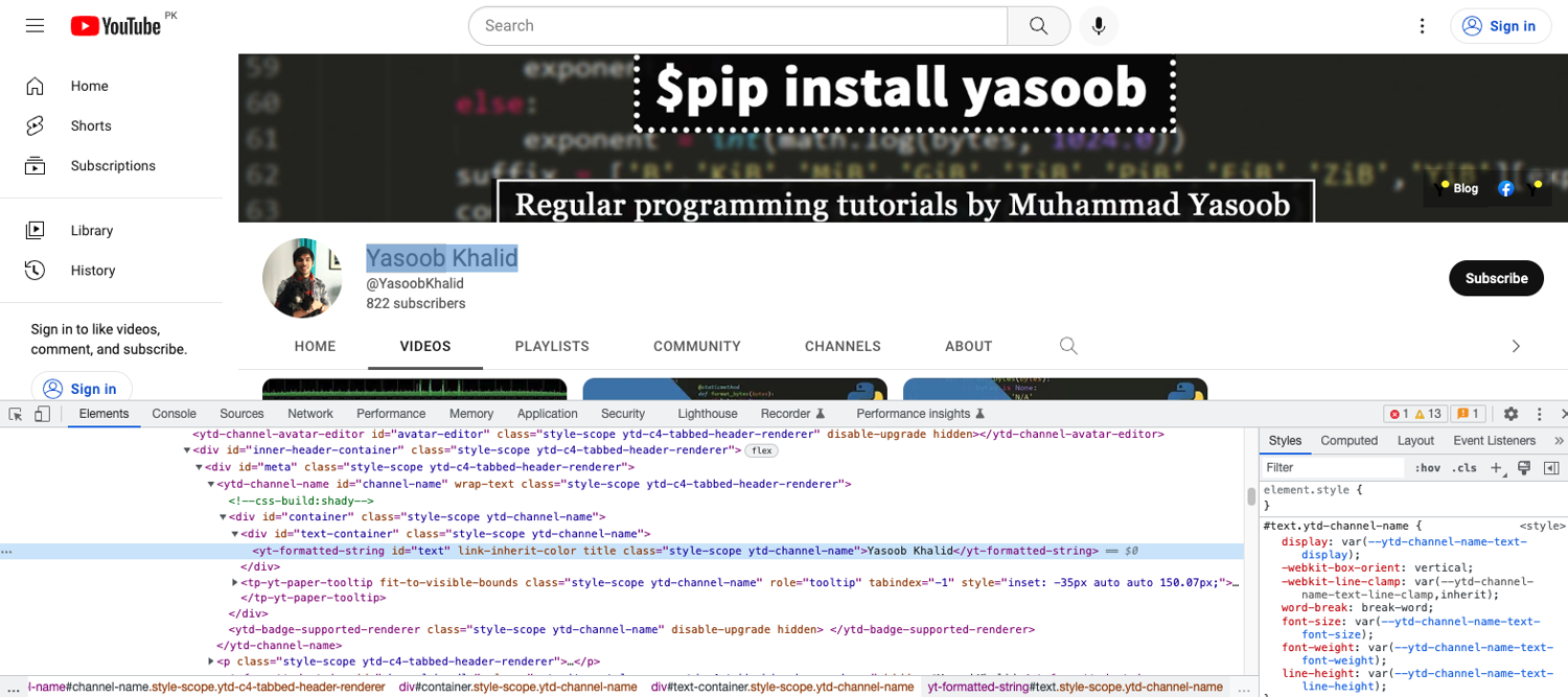 developer tools YouTube channel