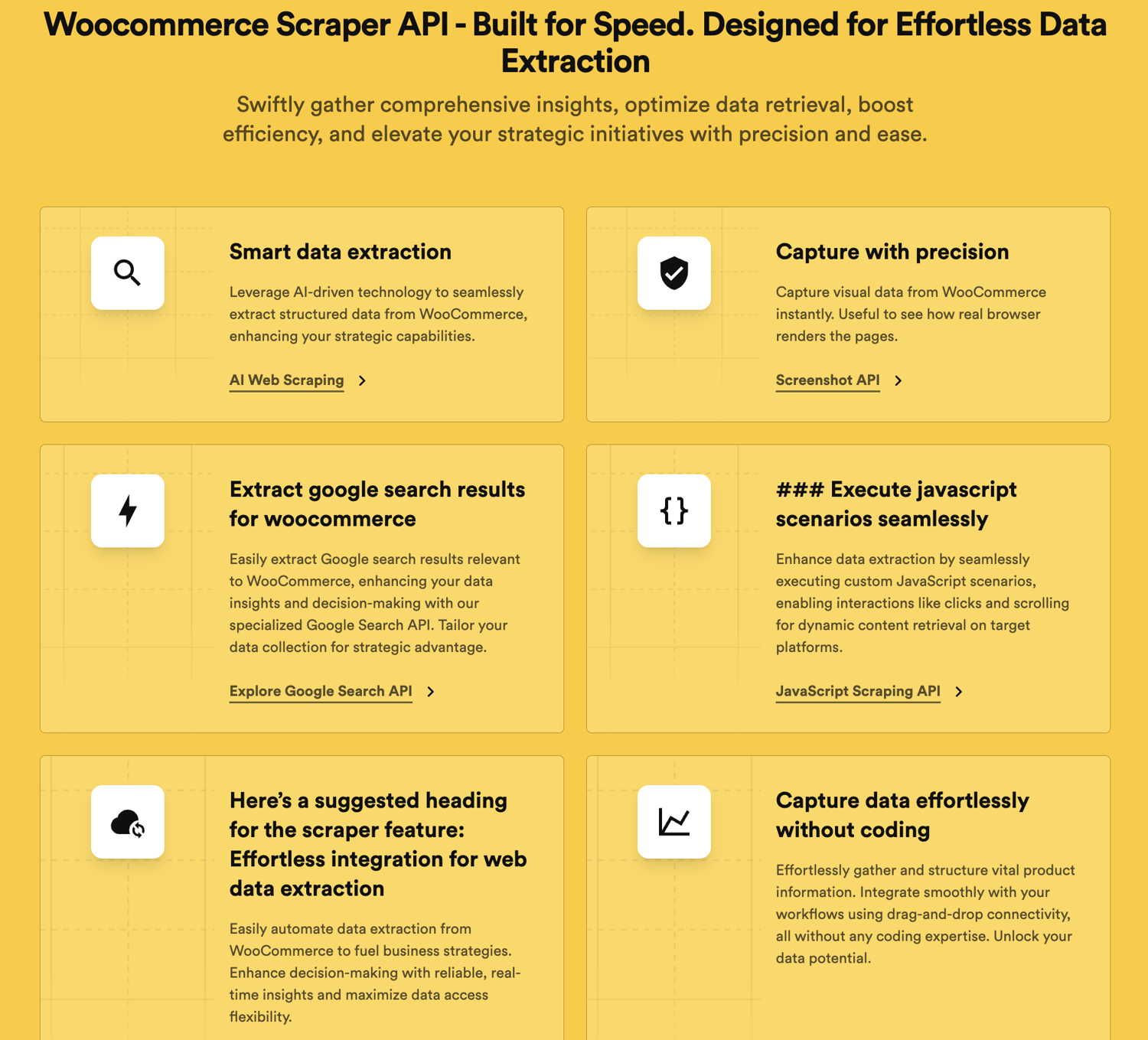 ScrapingBee WooCommerce Scraper API page