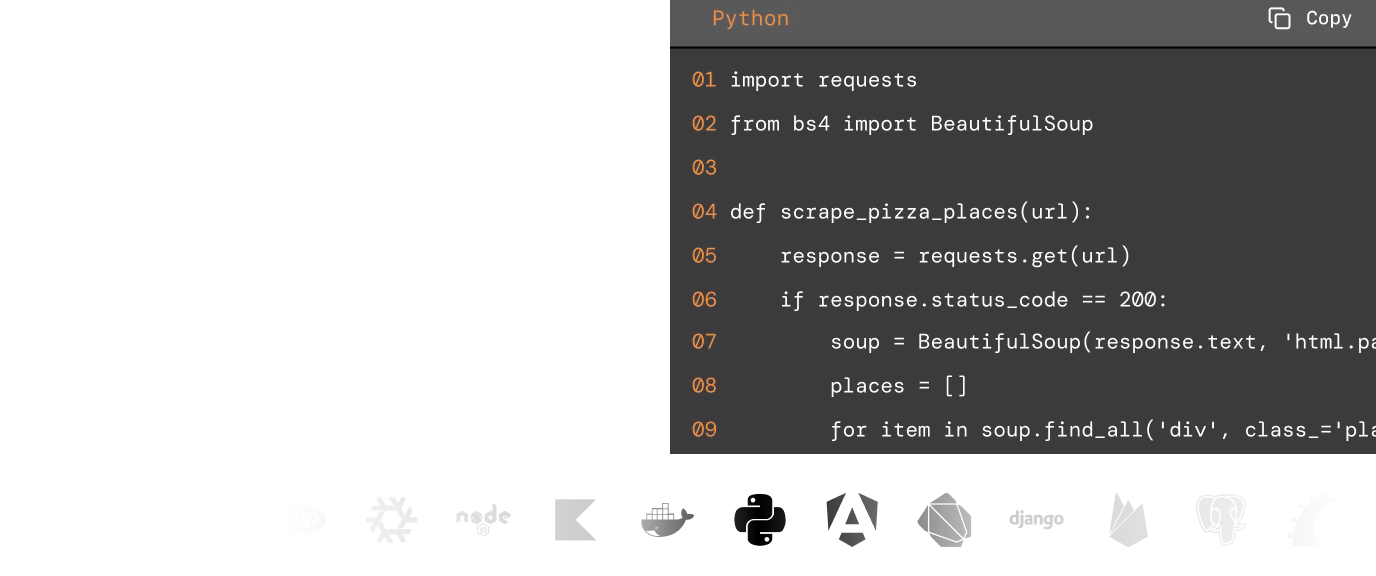 Scraping code samples