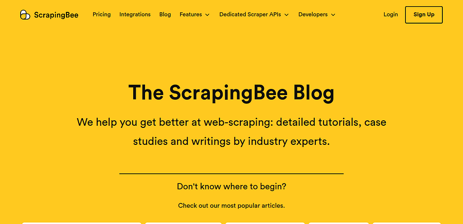 Screenshot of the ScrapingBee blog captured with a custom 1280x620 viewport.